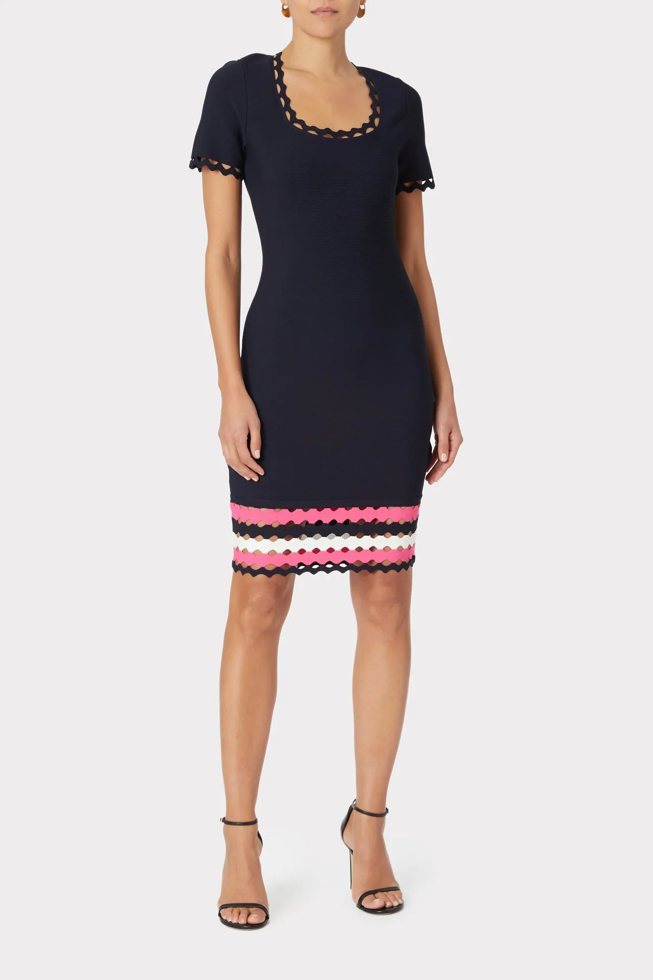 Geo Cut Out Fitted Dress