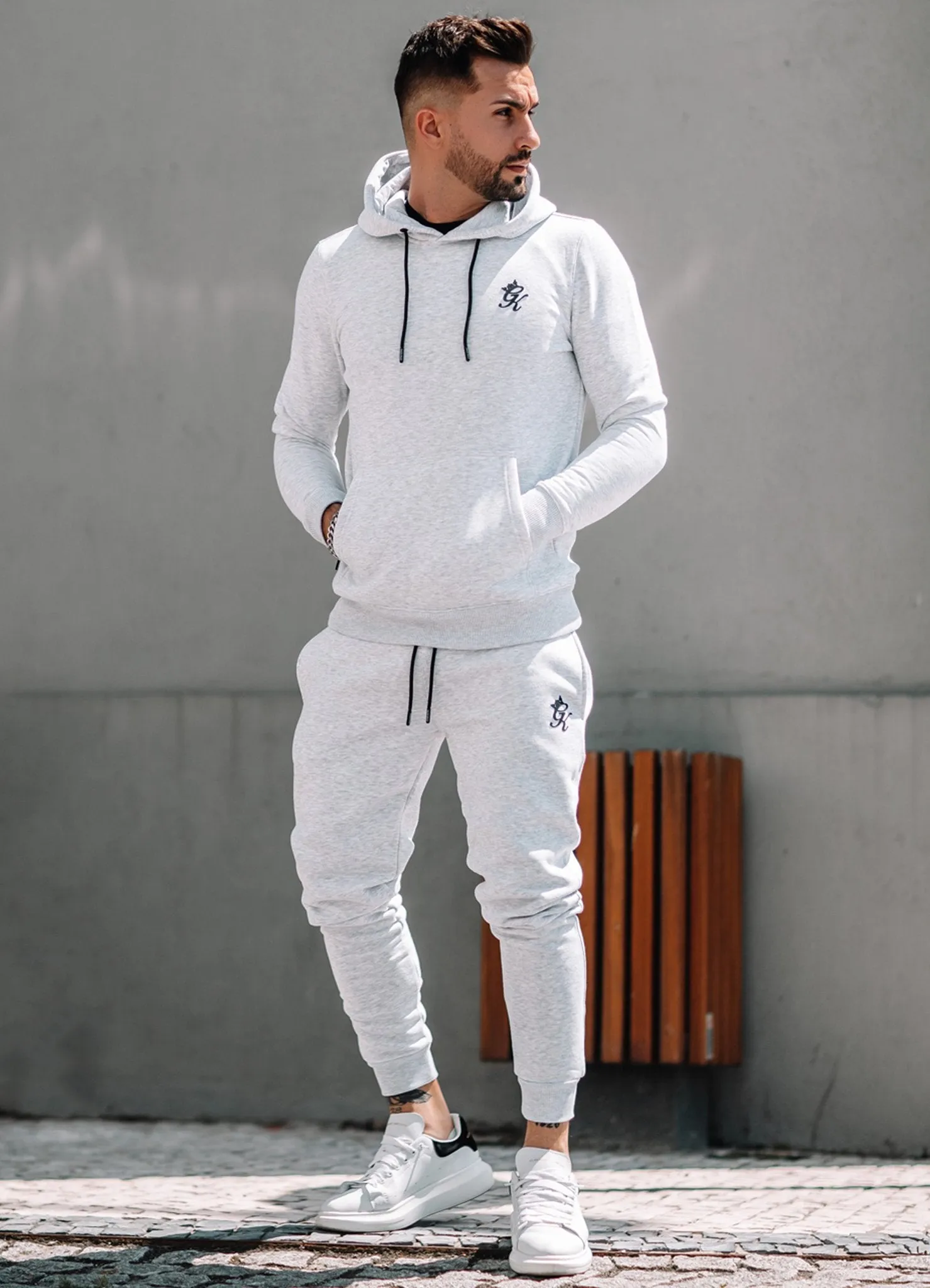 Gym King Basis Overhead Hoodie - Snow Marl