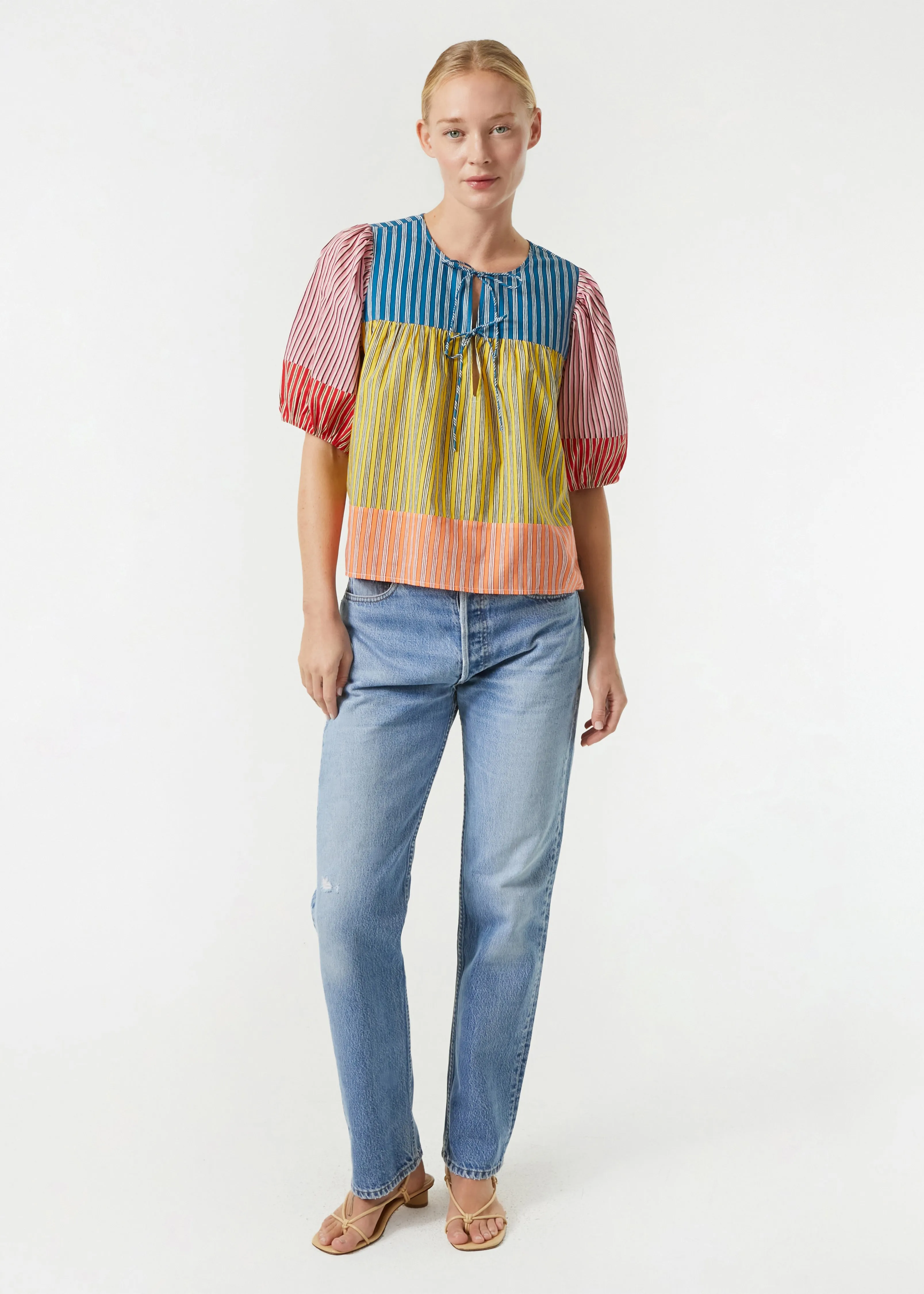 Javier Top | Multi Stripe Patchwork