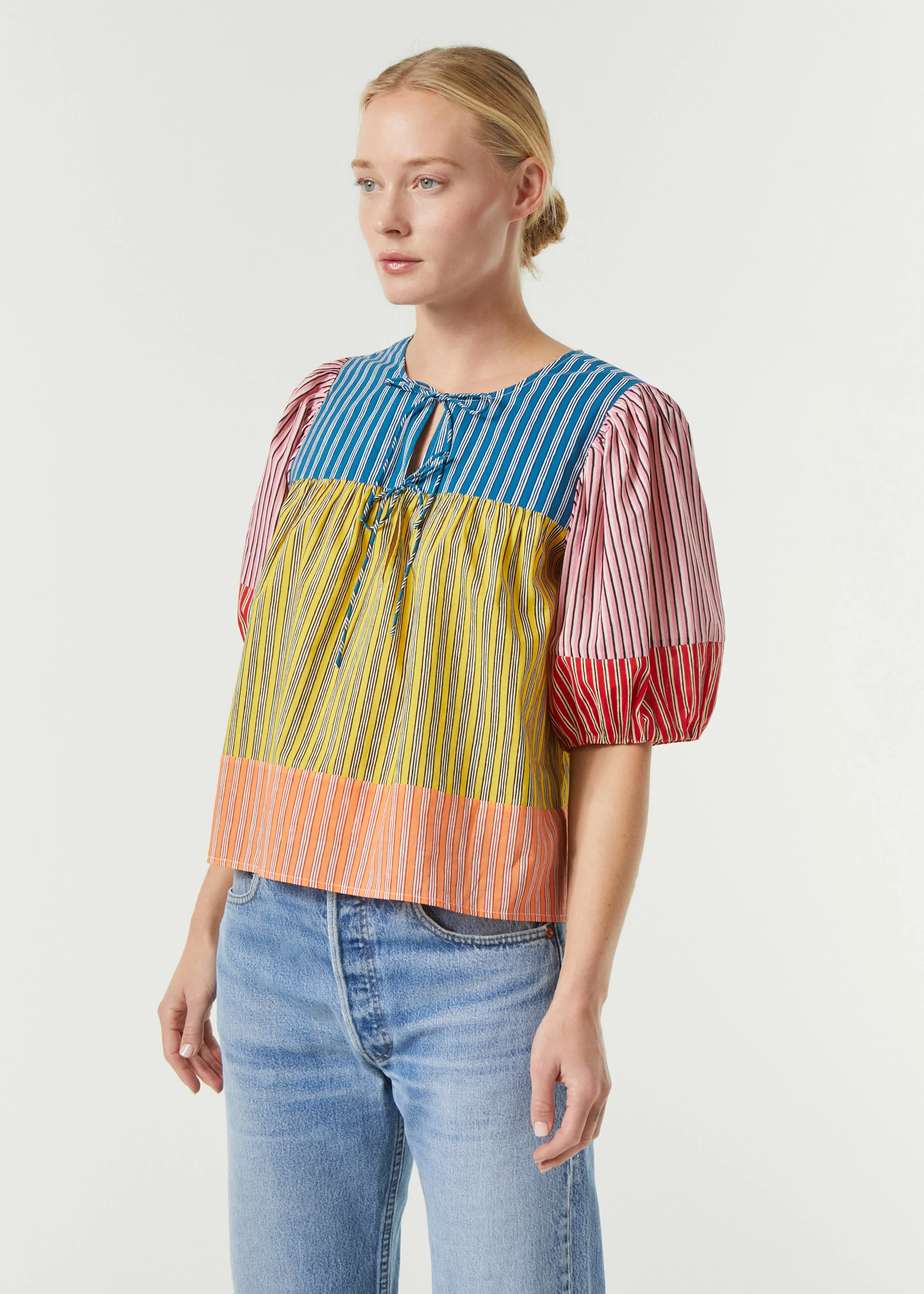 Javier Top | Multi Stripe Patchwork