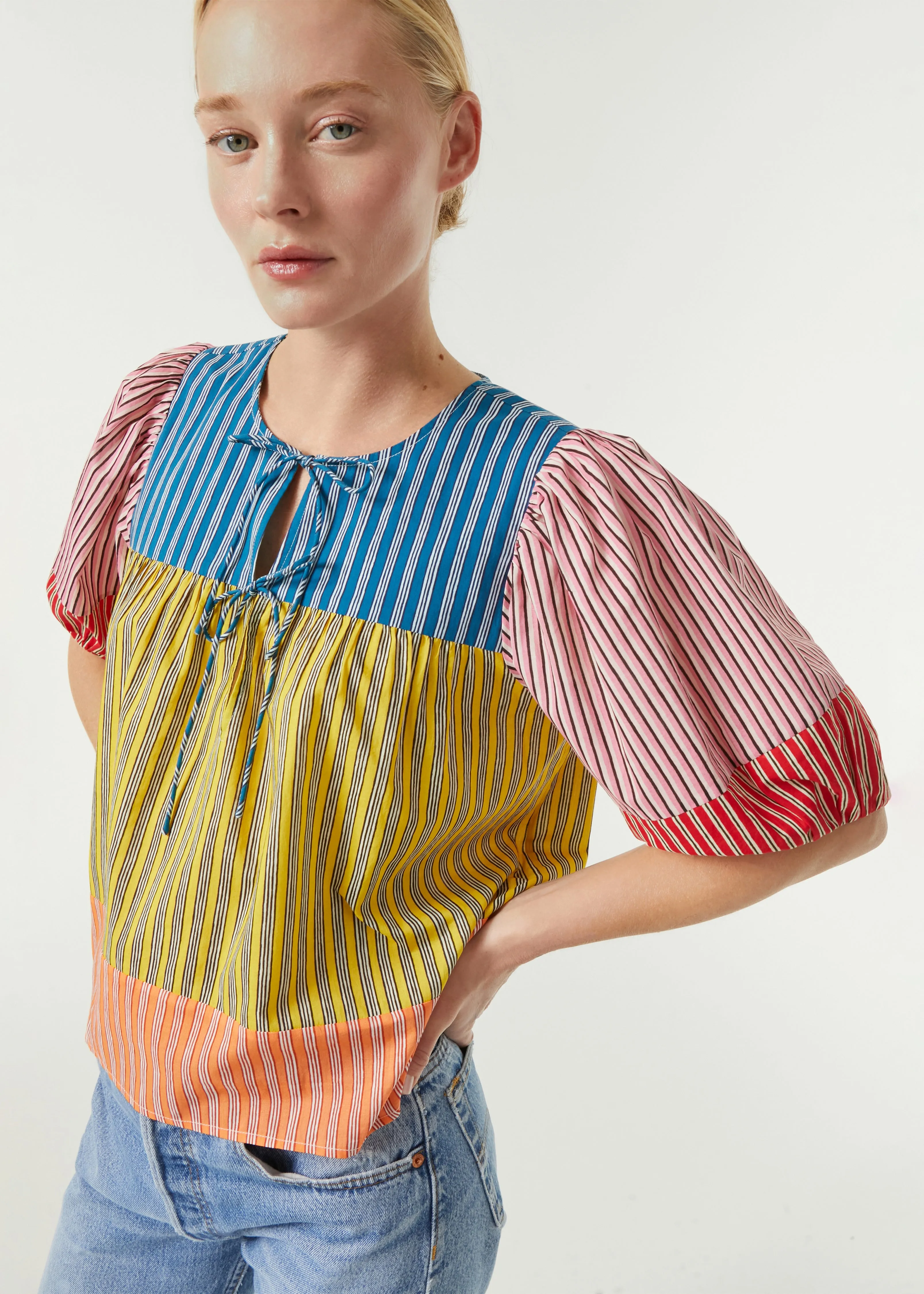 Javier Top | Multi Stripe Patchwork