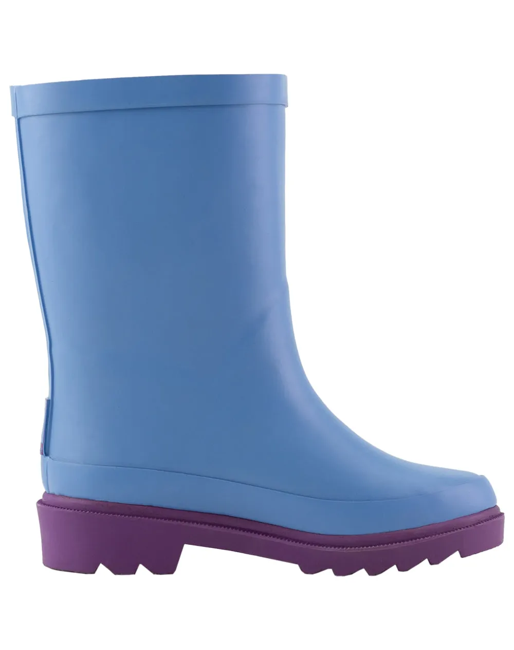 KID’S BUCKLE RUBBER RAIN BOOTS SKY BLUE & PURPLE