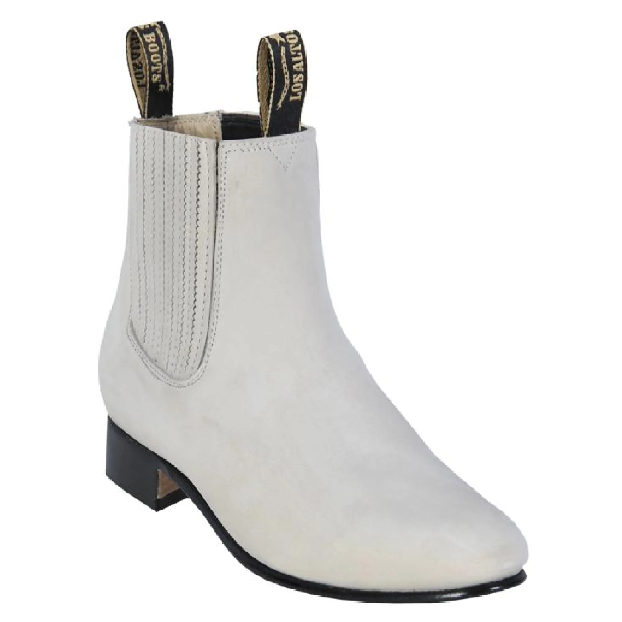 Los Altos Boots Mens #616304 Charro Short Boots  | Style Nobuck Boots | Color Winter White