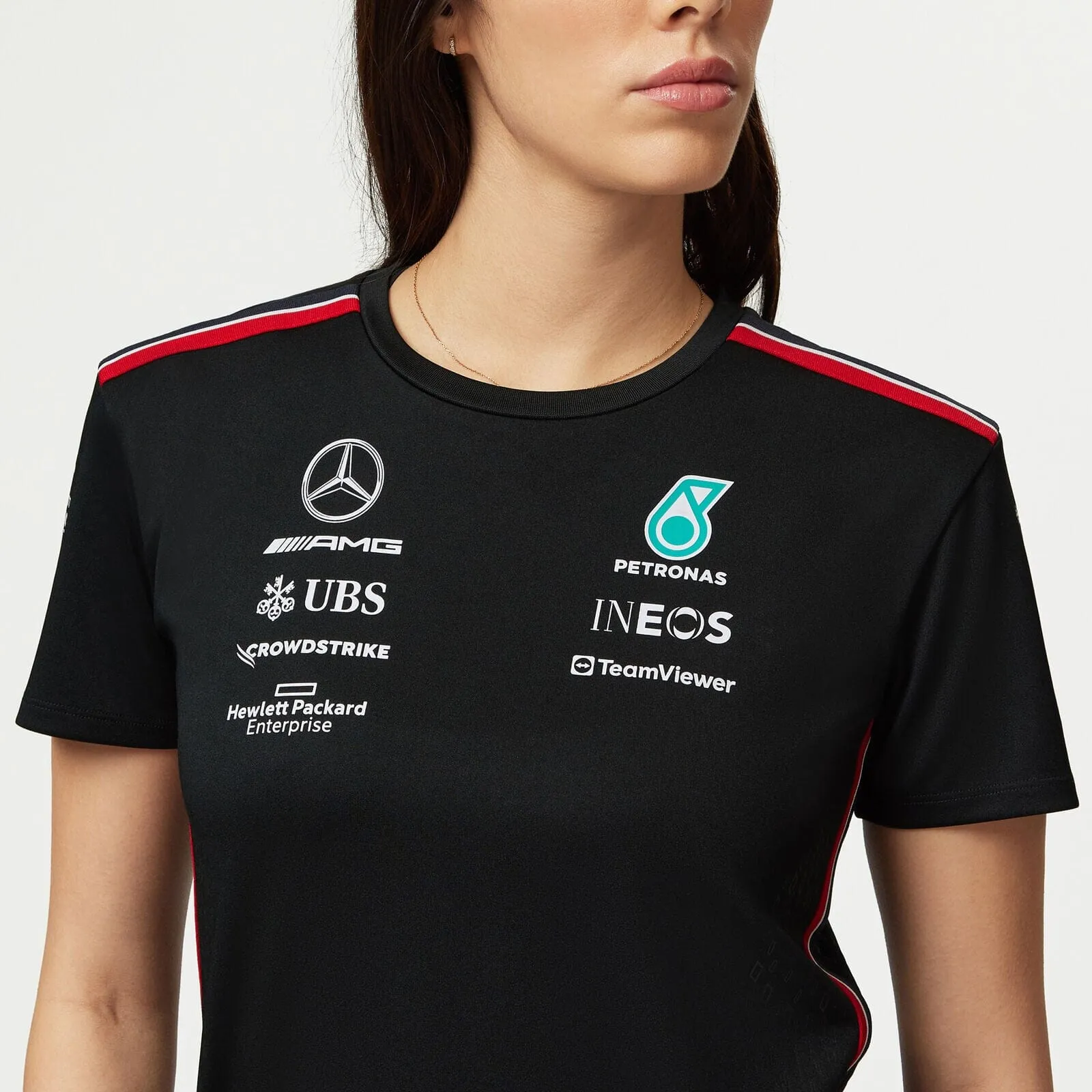 Mercedes AMG Petronas F1 2023 Women's Driver T-Shirt - Black/White