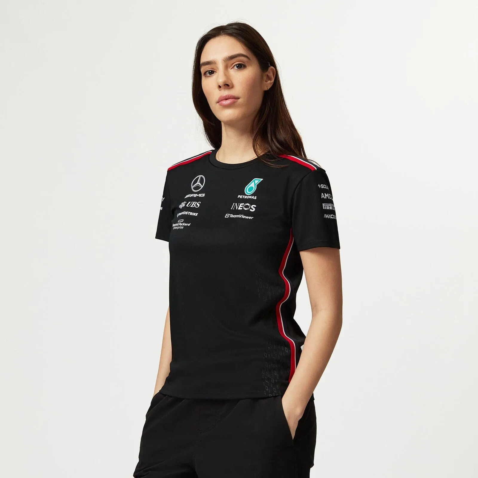 Mercedes AMG Petronas F1 2023 Women's Driver T-Shirt - Black/White