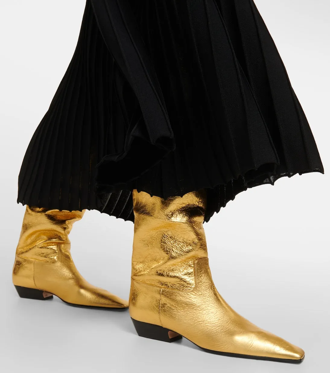 Metallic Khaite leather marfa boots, gold