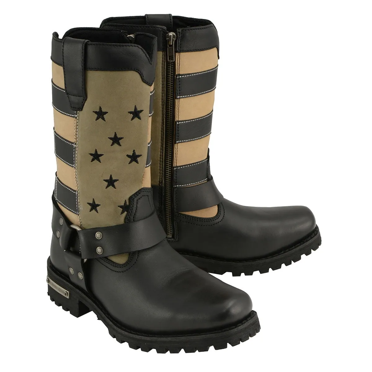 Milwaukee Leather MBL9363 Women’s Stars and Stripes Black with Tan