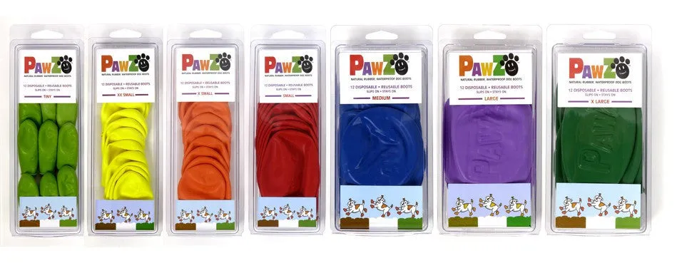 PawZ Natural Rubber Waterproof Dog Boots; available in 7 sizes