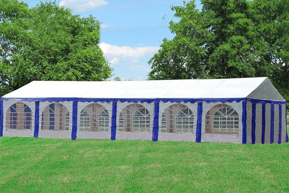 PE Party Tent 40'x20' - Blue, Green, Grey, Red