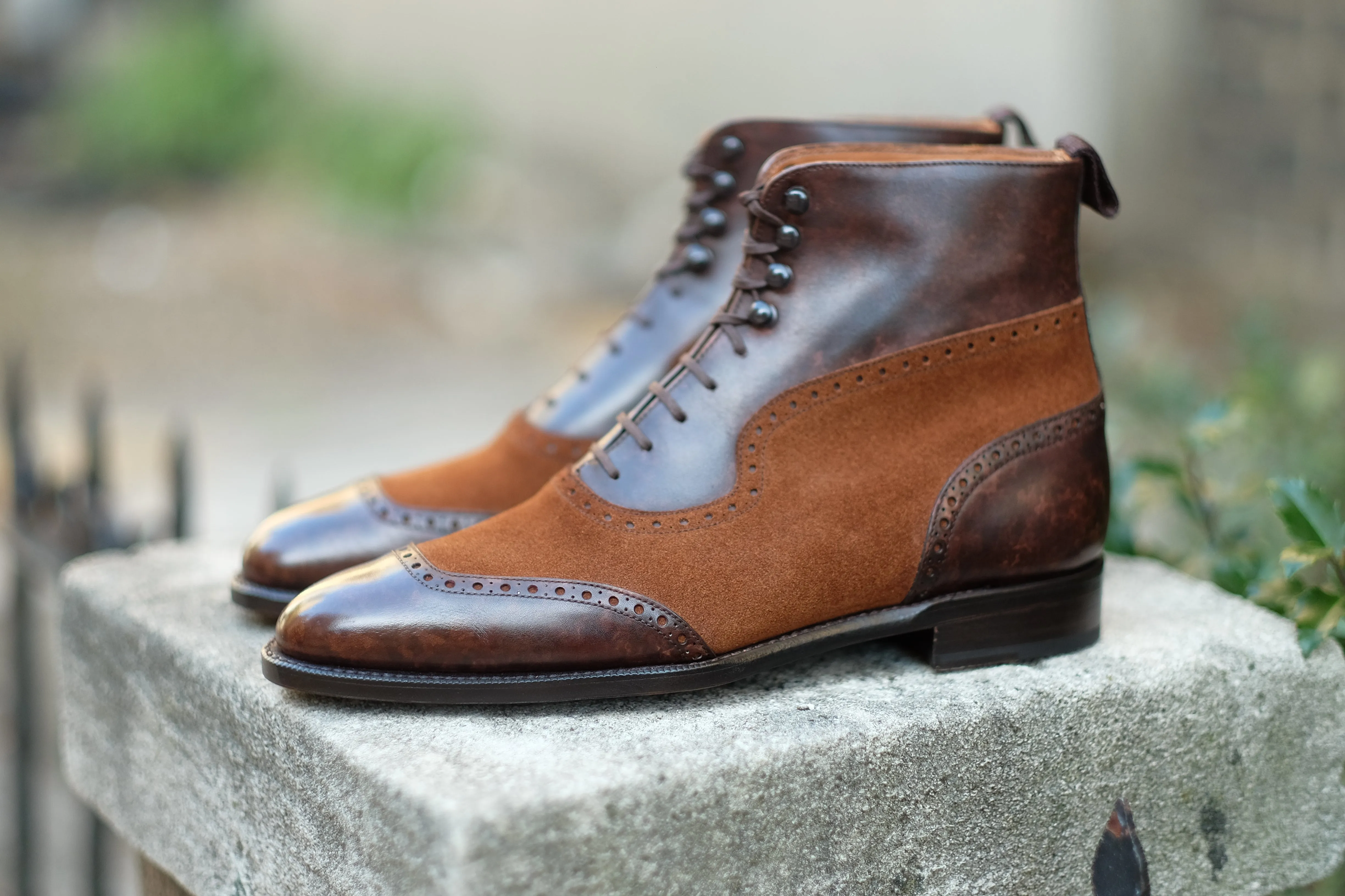 Pinehurst - MTO - Dark Brown Marble Patina / Snuff Suede - TMG Last - Single Leather Sole