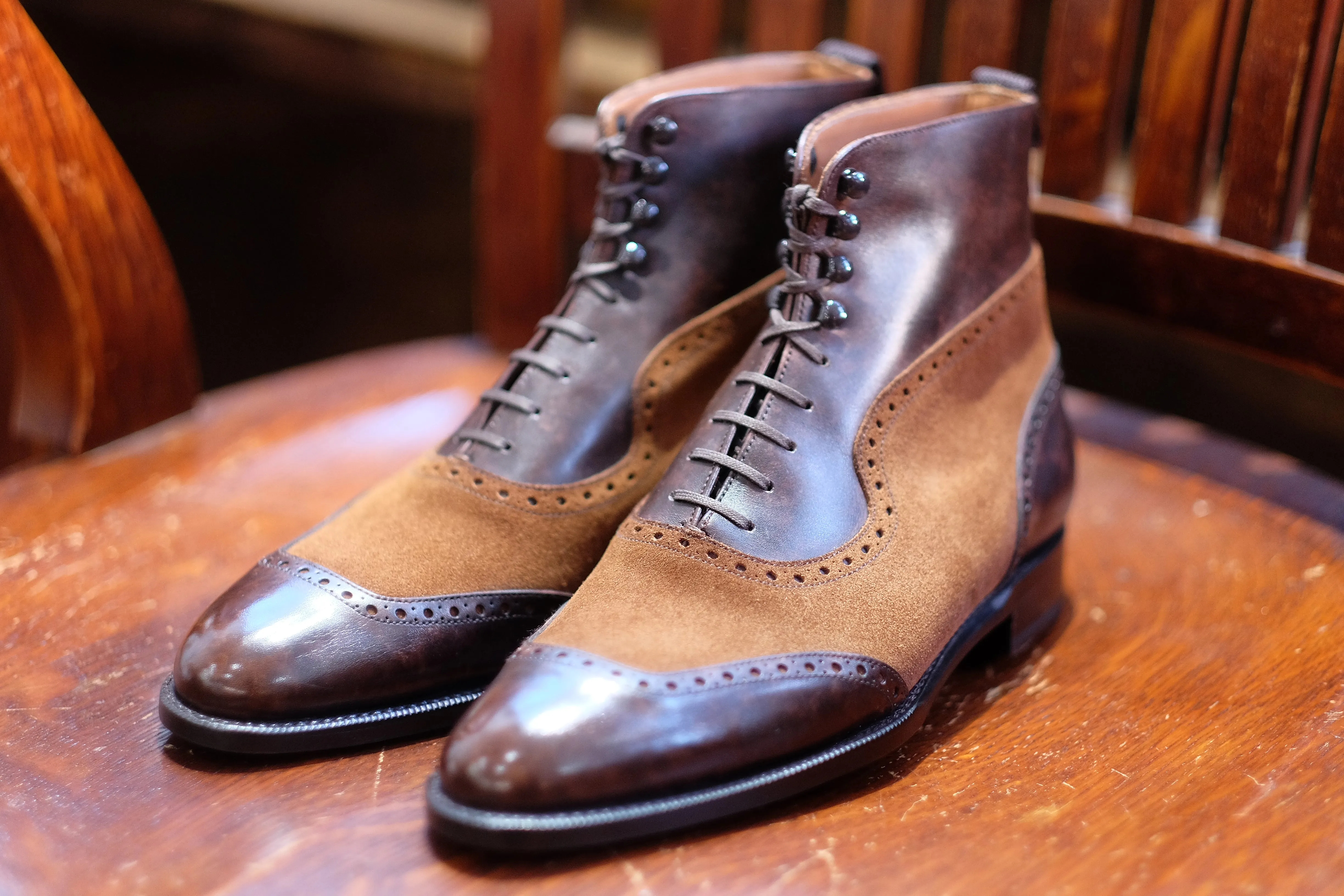 Pinehurst - MTO - Dark Brown Marble Patina / Snuff Suede - TMG Last - Single Leather Sole