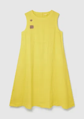 Renewed Garment Dyed Linen Easy Dress Size L | Yellow Glow