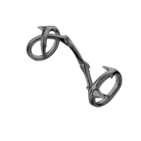 Rose Thorn Hinged Ring - Silver Black Rhodium