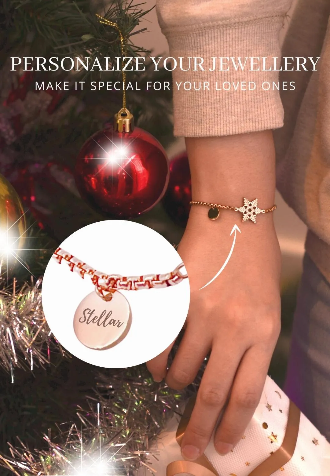 Stellar Snow Crystal Necklace with Bracelet Set in Rose Gold [Limited Edition]