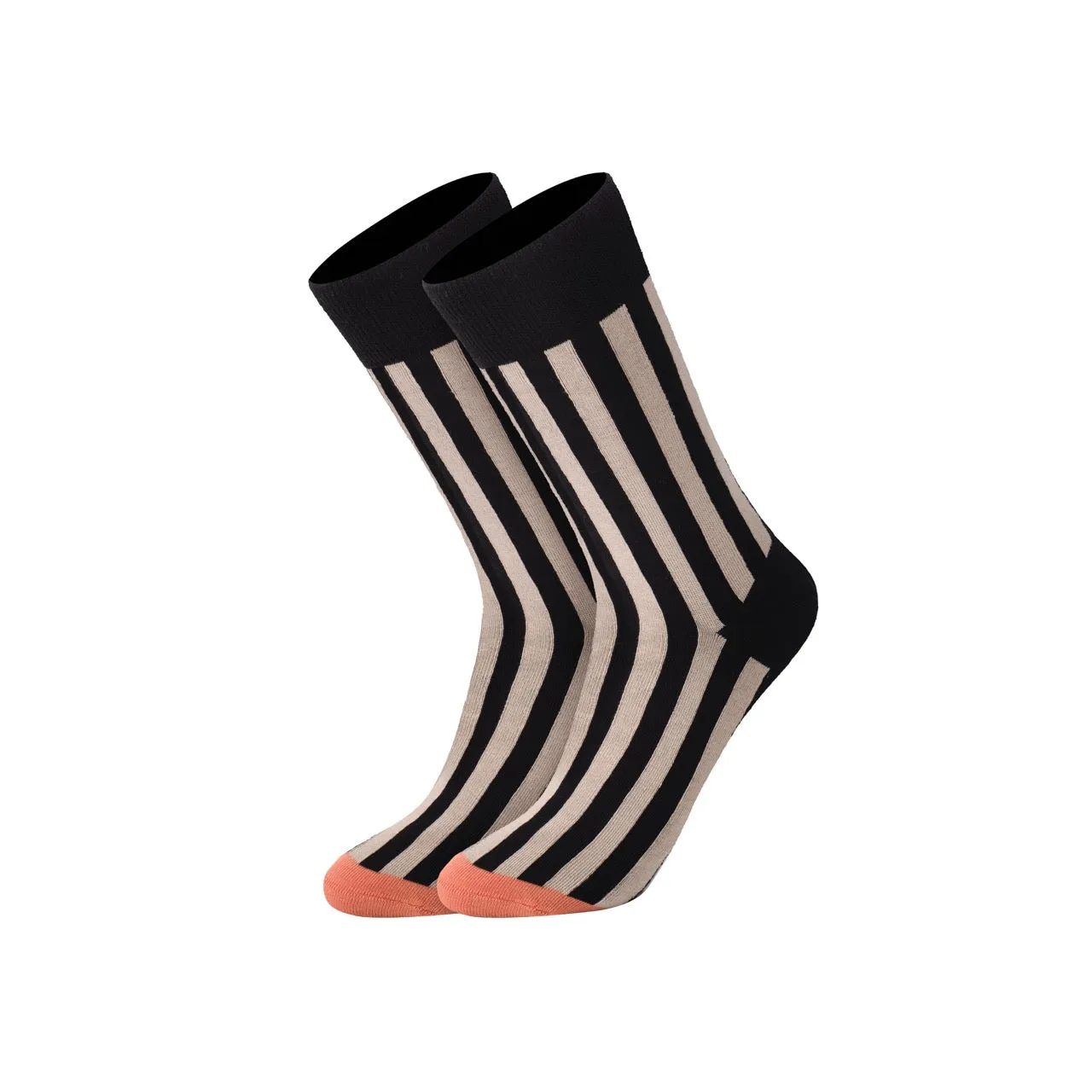 Striped Socks Mid-Calf Vertical Stripes Contrast Color Cotton Socks