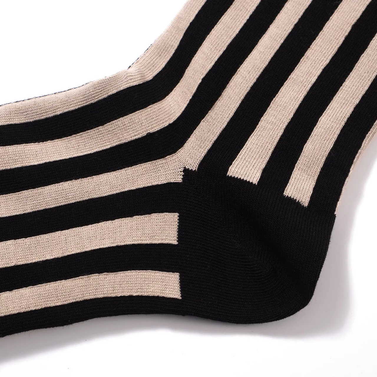 Striped Socks Mid-Calf Vertical Stripes Contrast Color Cotton Socks