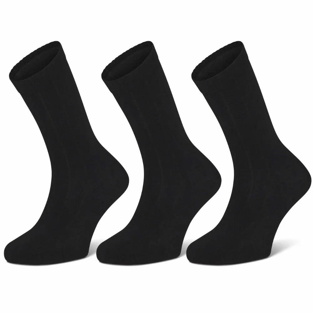 Sugar Free Sox Health & Comfort Big and Tall | Mens Black Ribbed 3 Pack Diabetic Socks XL