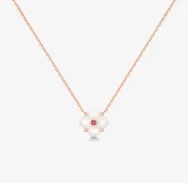 THIALH - Fontana di Trevi - Mini Mother-of-pearl and red spinel Necklace