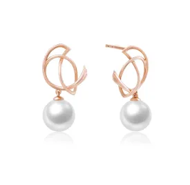 THIALH - ROBIN - Pearl 18K Rose Gold Earrings