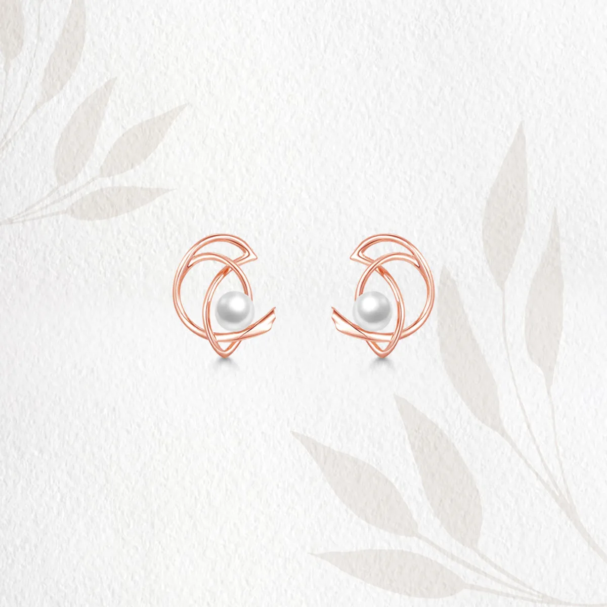 THIALH - ROBIN - Pearl 18K Rose Gold Stud Earrings