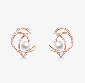 THIALH - ROBIN - Pearl 18K Rose Gold Stud Earrings