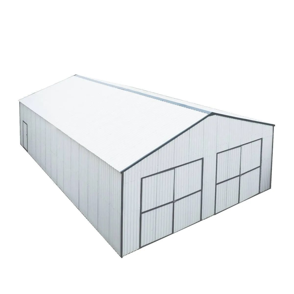 TMG Industrial 30’ x 40’ Metal Garage Shed with 11' High Double Front Doors, 17’ Peak Height, Side Entry Door, 1260 Sq-Ft Floor Space, TMG-MS3040