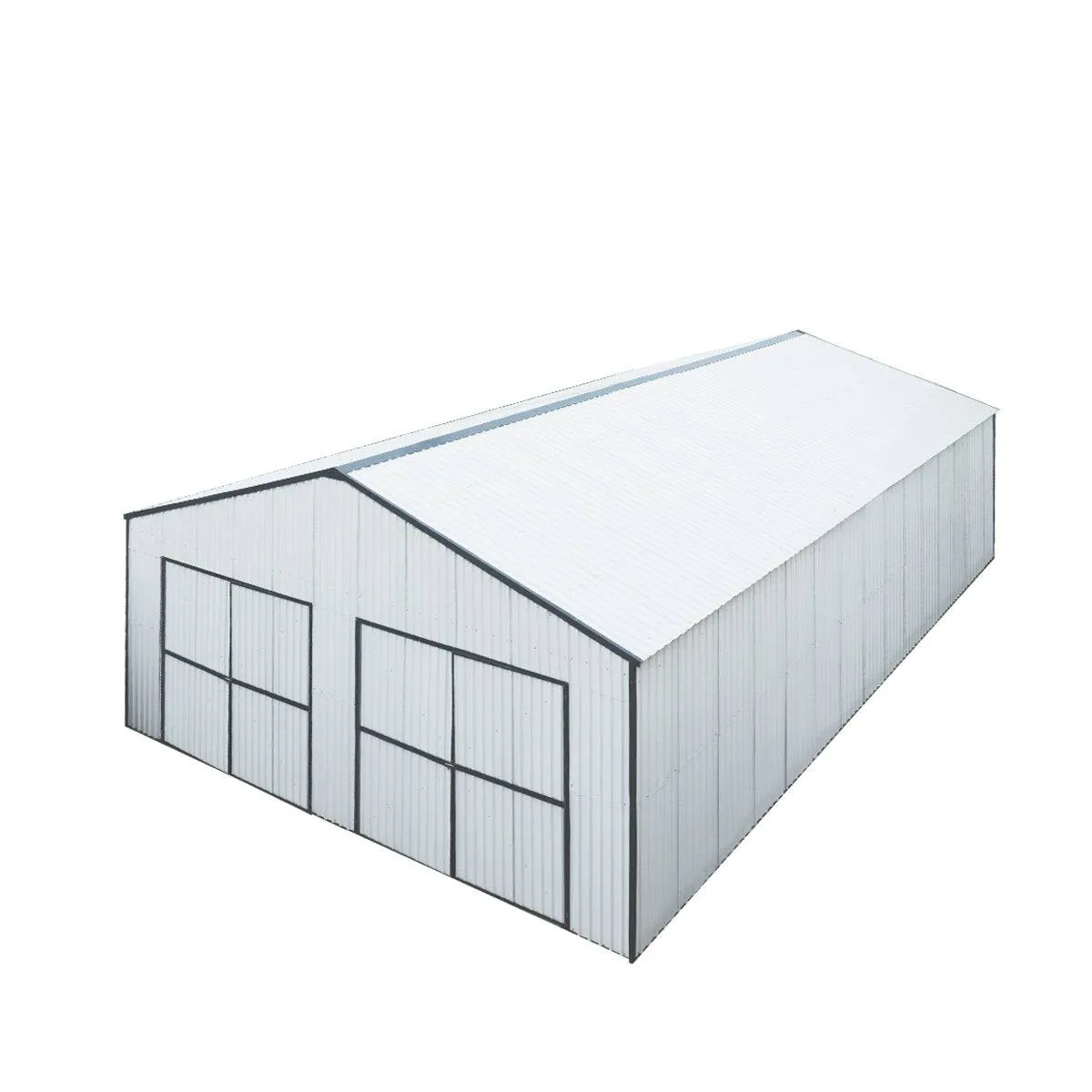 TMG Industrial 30’ x 40’ Metal Garage Shed with 11' High Double Front Doors, 17’ Peak Height, Side Entry Door, 1260 Sq-Ft Floor Space, TMG-MS3040