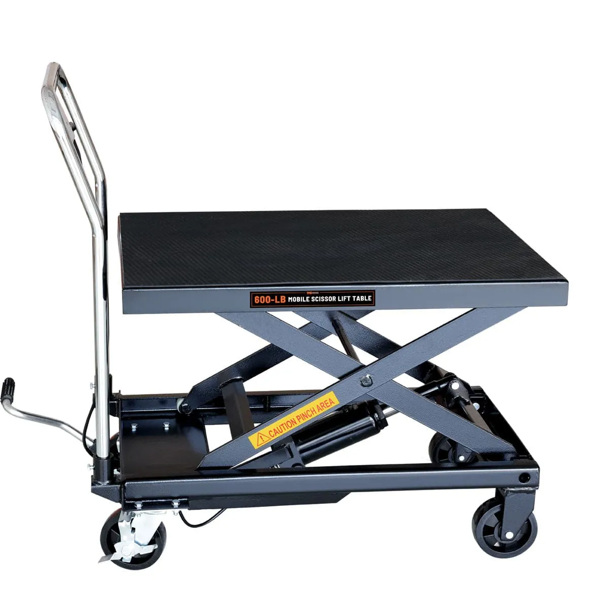 TMG Industrial 660-lb Mobile Scissor Lift Table, 30” Lifting Height, Foot Pedal Operation, Rubber Padded Tabletop, TMG-ALS03