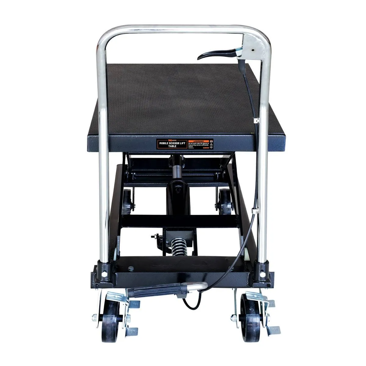 TMG Industrial 660-lb Mobile Scissor Lift Table, 30” Lifting Height, Foot Pedal Operation, Rubber Padded Tabletop, TMG-ALS03