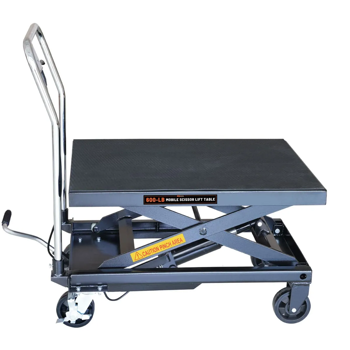 TMG Industrial 660-lb Mobile Scissor Lift Table, 30” Lifting Height, Foot Pedal Operation, Rubber Padded Tabletop, TMG-ALS03