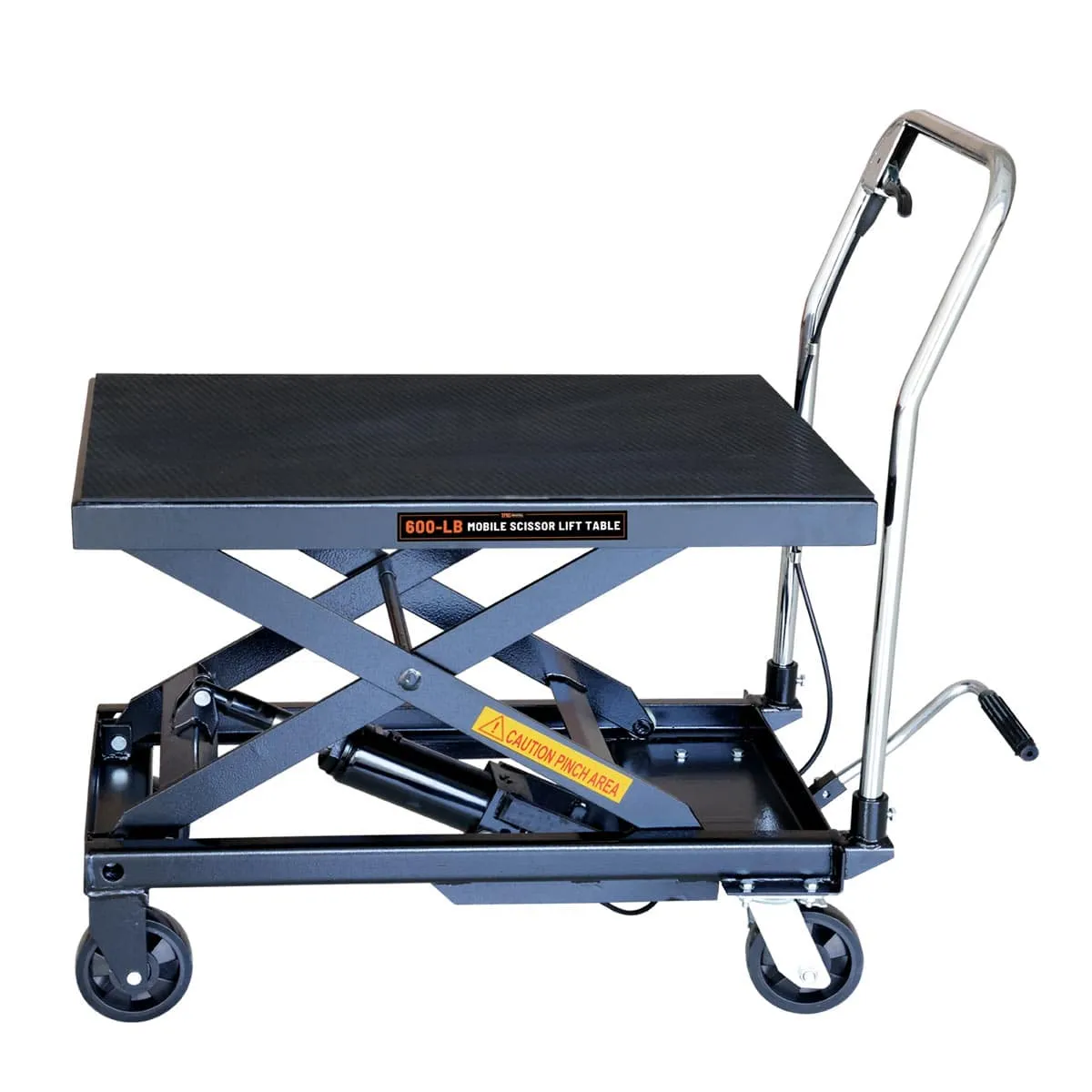 TMG Industrial 660-lb Mobile Scissor Lift Table, 30” Lifting Height, Foot Pedal Operation, Rubber Padded Tabletop, TMG-ALS03