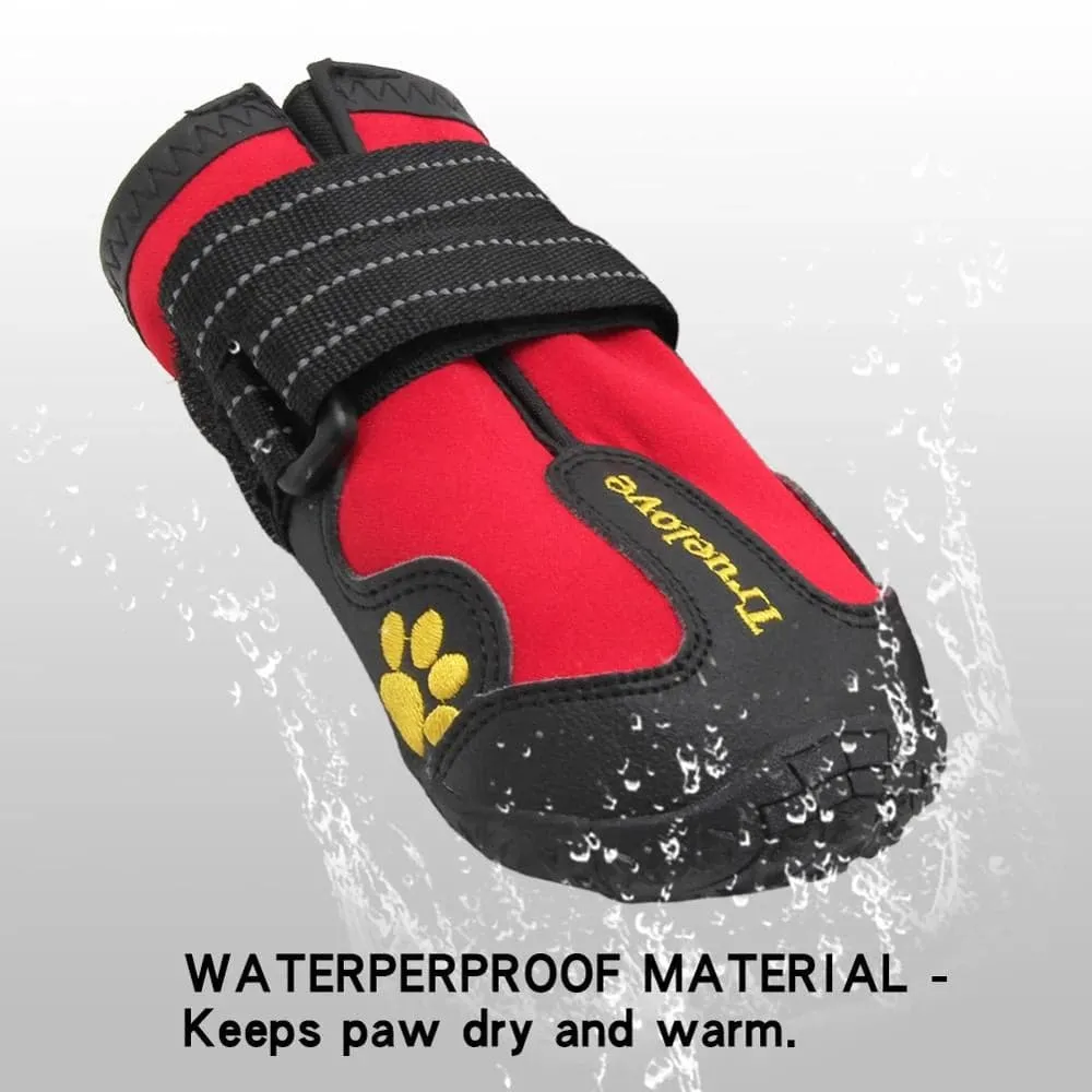 Truelove Waterproof Pet Boots for Dogs (Red, Set of 4)