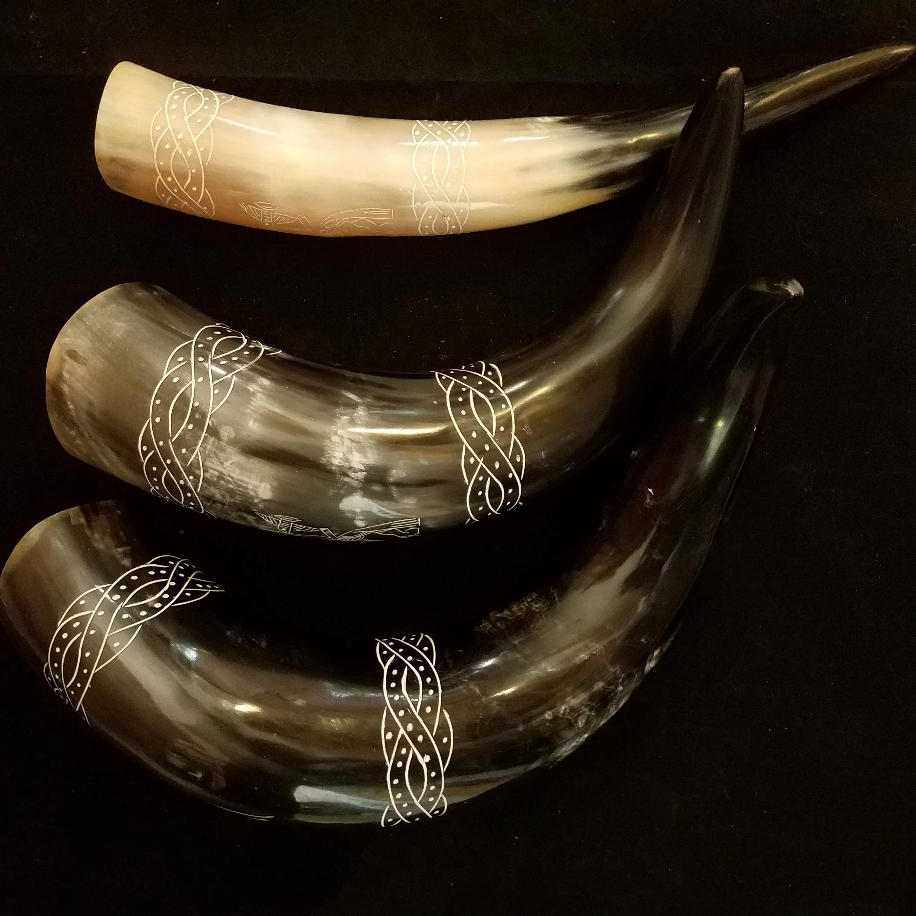 Viking Drinking Horn with Sutton Hoo Odin Motif | Boots by Bohemond