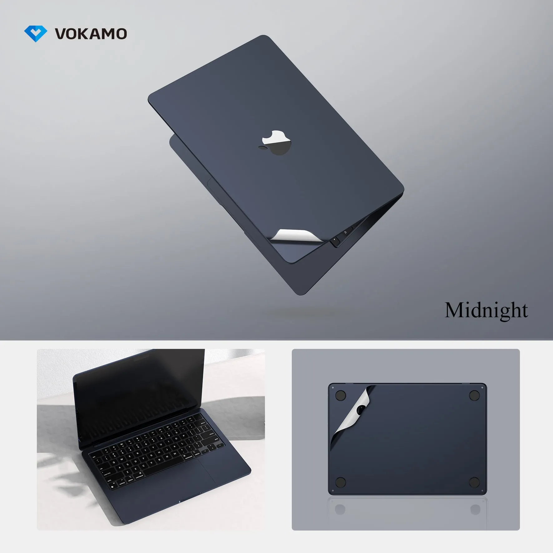 VOKAMO MacBook Skins Full Body Protective Film Set For MacBook Air 13 MacBook Pro 13