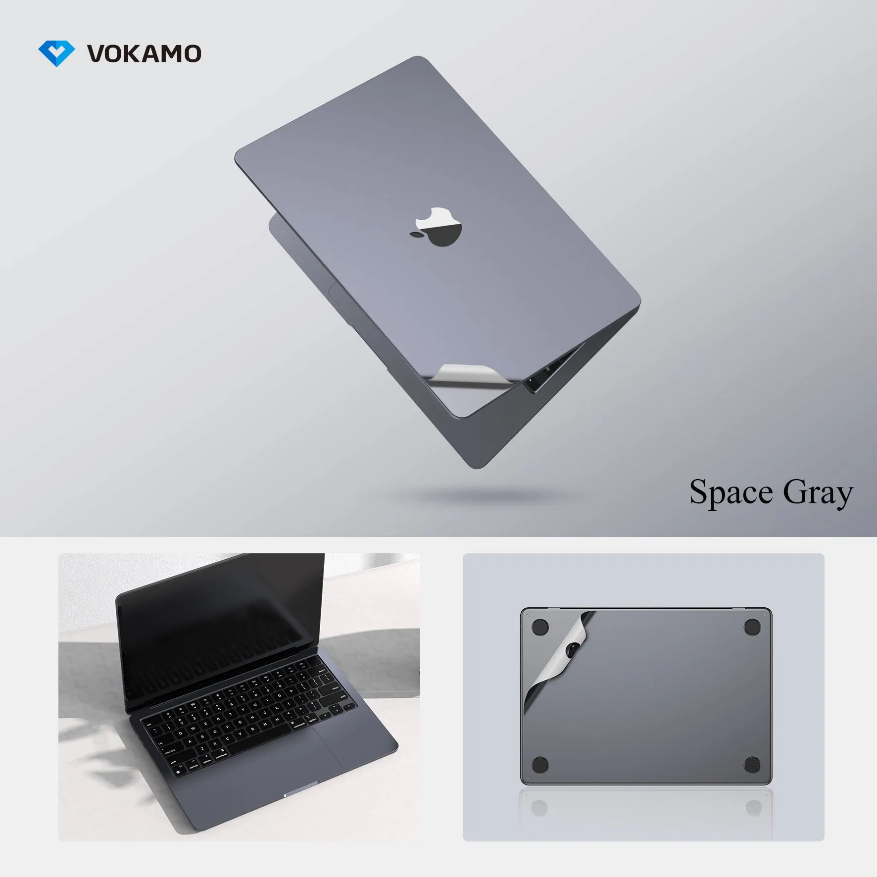 VOKAMO MacBook Skins Full Body Protective Film Set For MacBook Air 13 MacBook Pro 13